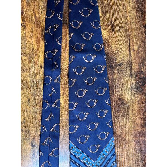 1960s Campilini Beau Brummell Horns Equestrian Bit Bridle Old Money Office Tie - Picture 3 of 9